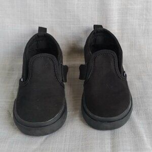 VANS CLASSIC SLIP-ON V SHOE TODDLER SIZE 9.5 BLACK